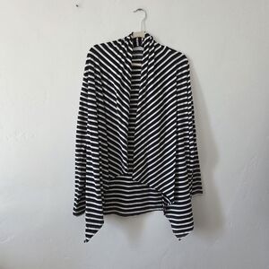 Coolibar Sun Protection UPF 50+ Stripe Shrug Wrap Bamboo Beach Vacation Cruise M